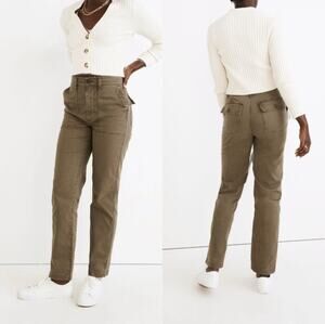 Madewell Olive Green High Rise Utility Pants Straight Leg Size 29